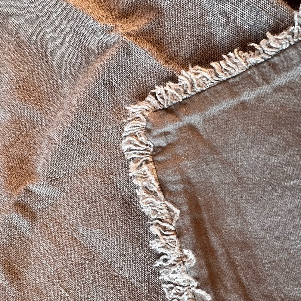 Fringed Grey zippered pillowcases
